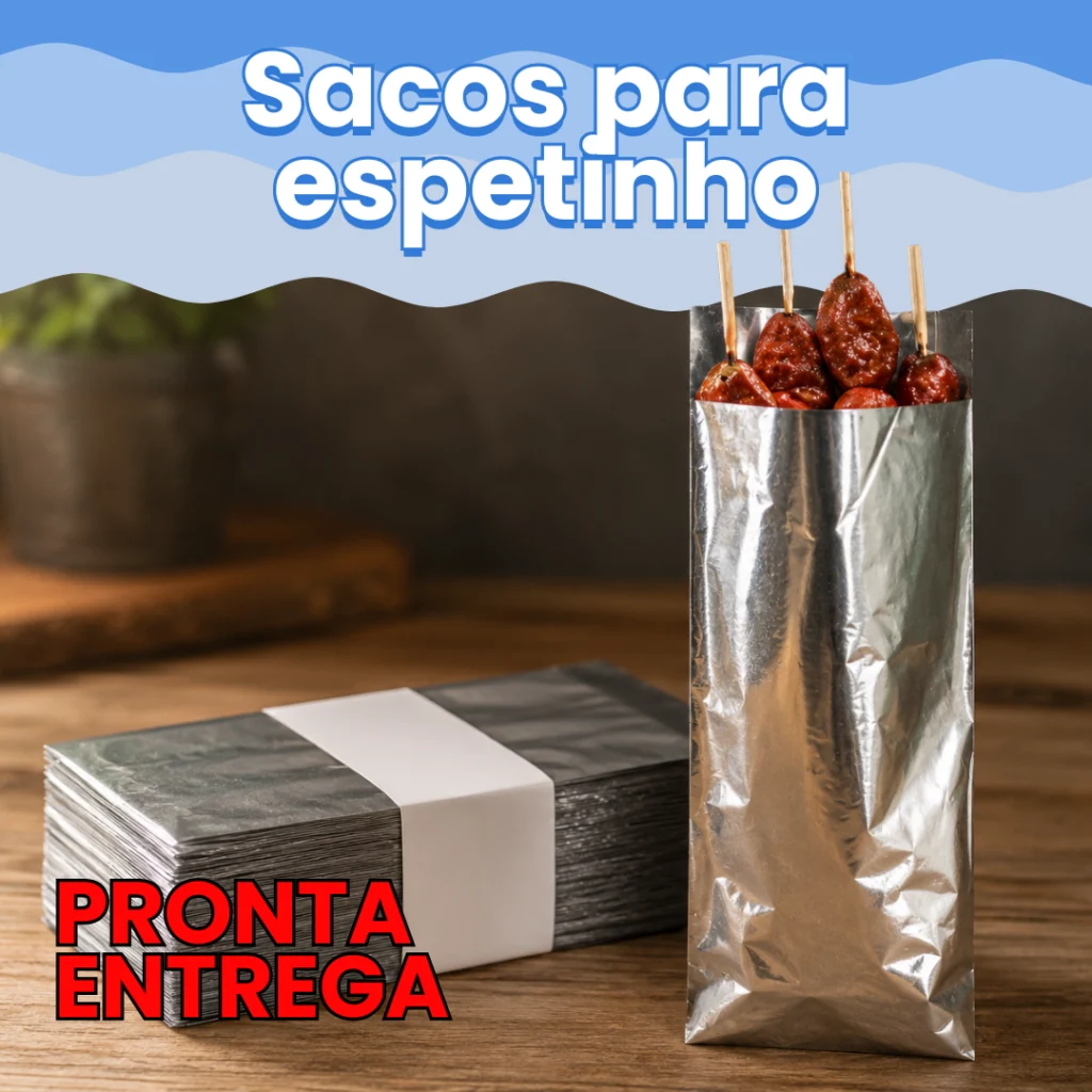 Embalagem Térmica para Espetinho Adesivados para Churrasco