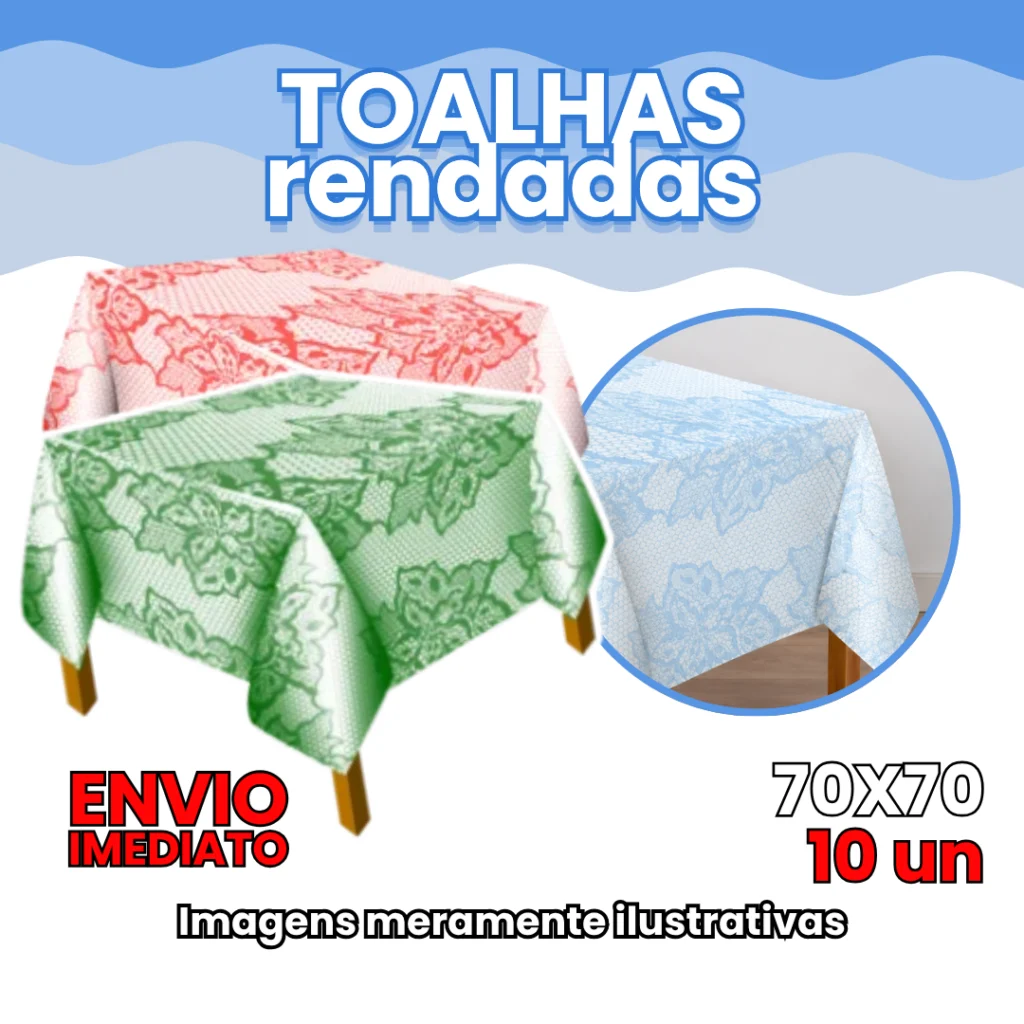 Toalha de Mesa Rendada 70x70 cm