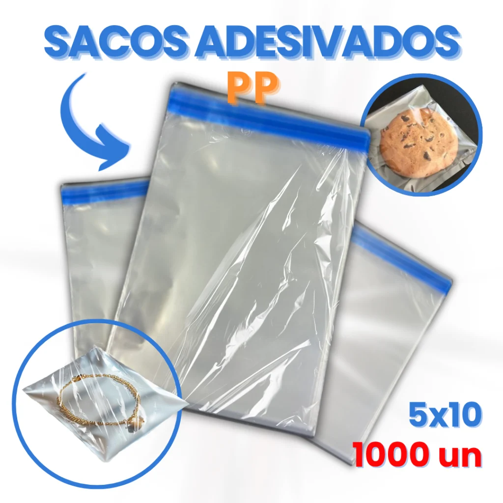 Saco PP Transparente Adesivado