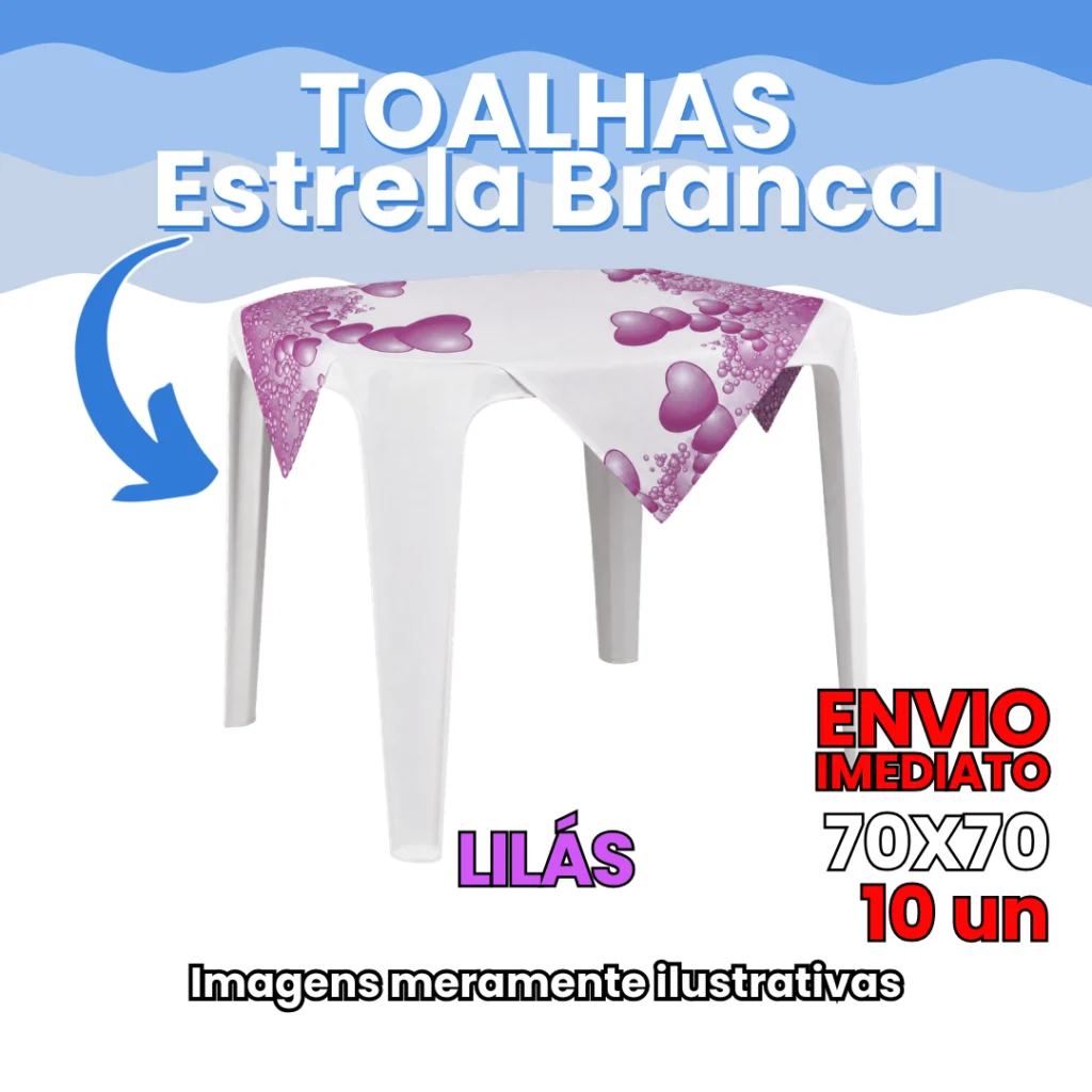 Toalha de Mesa Coração 70x70 cm