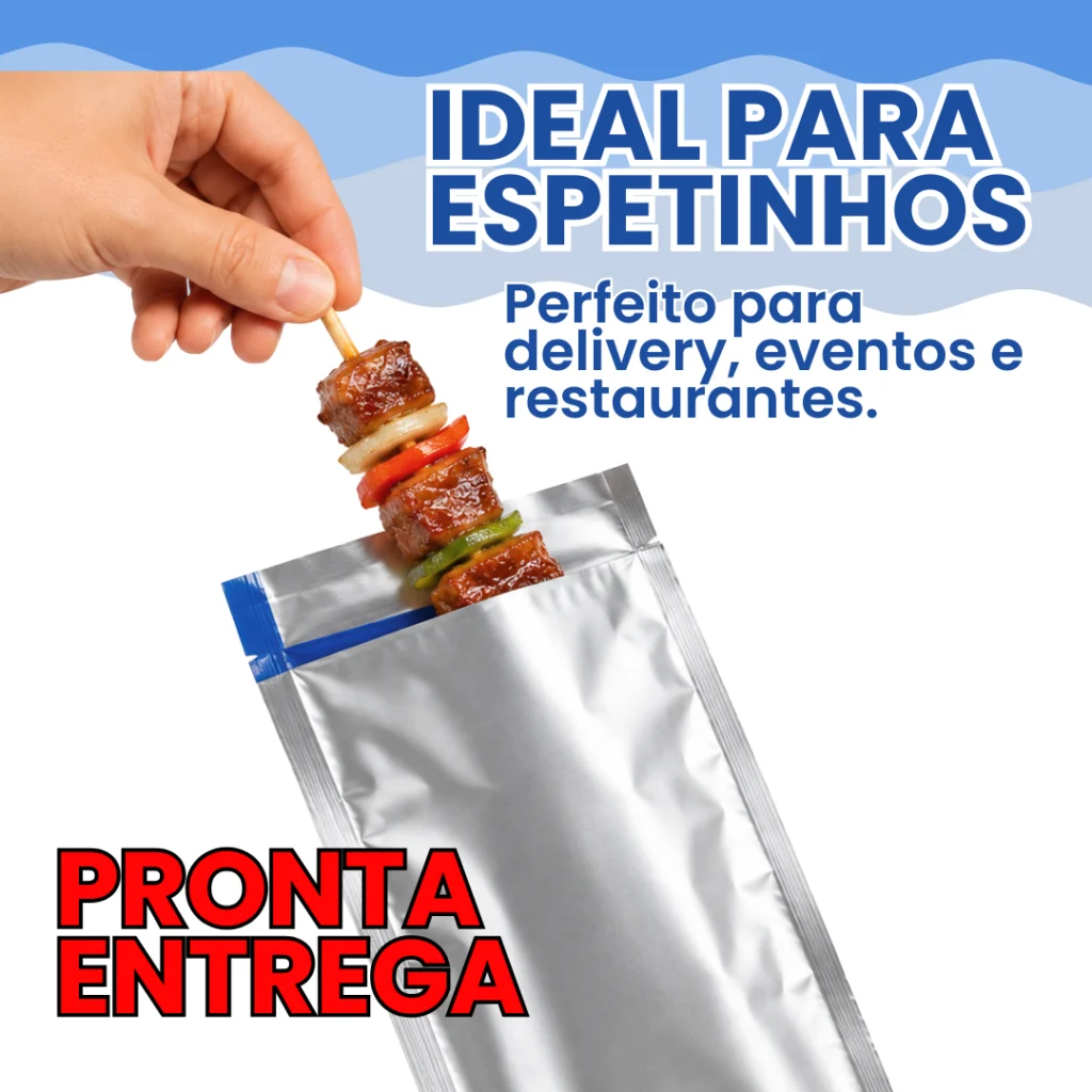 Embalagem Térmica para Espetinho Adesivados para Churrasco