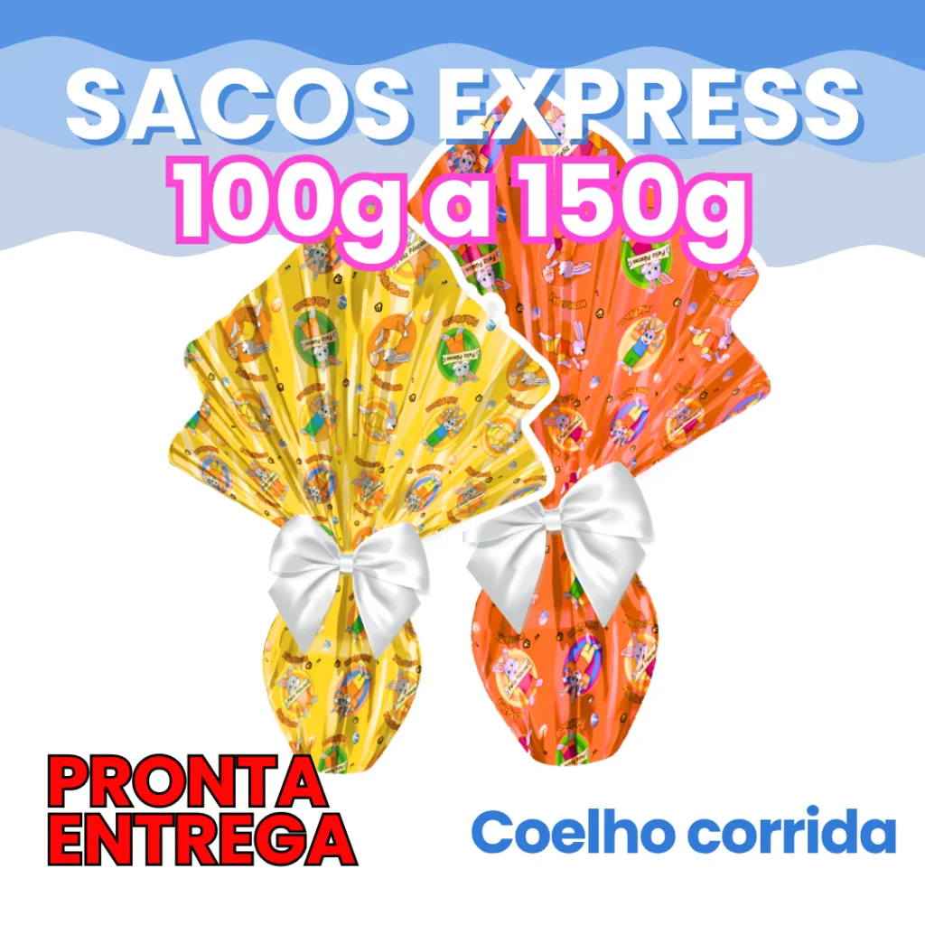 Sacos Express Ovos de Páscoa Envelope – Tema Coelho Corrida