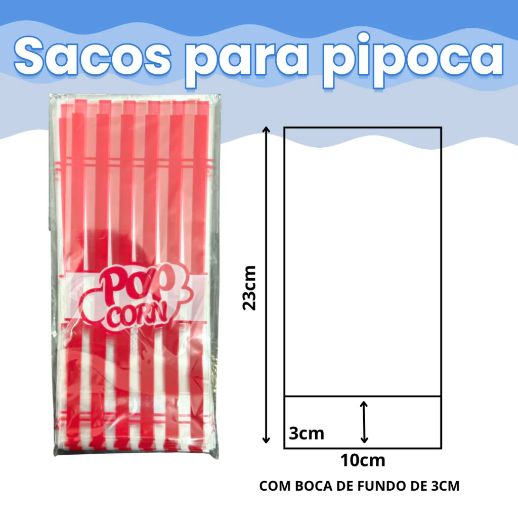 Saco para Pipoca Gourmet Popcorn
