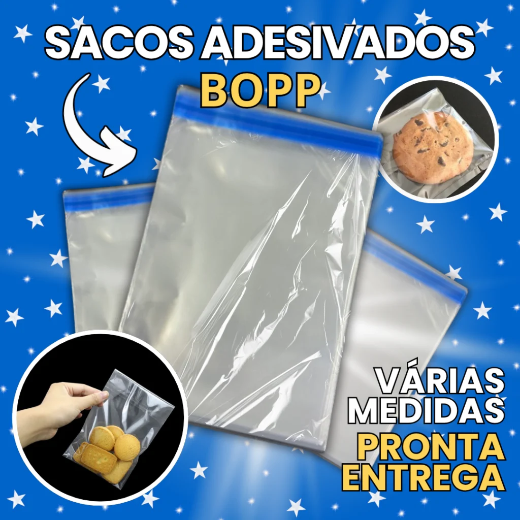 Saco BOPP Transparente Adesivado