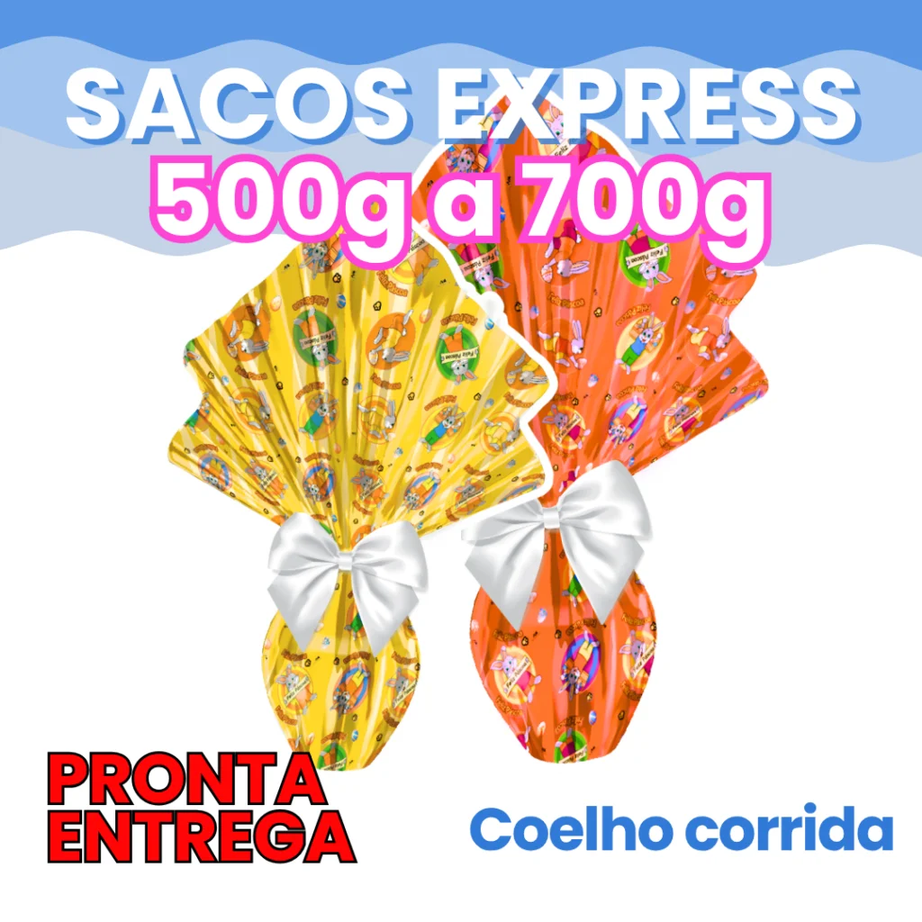 Sacos Express Ovos de Páscoa Envelope – Tema Coelho Corrida