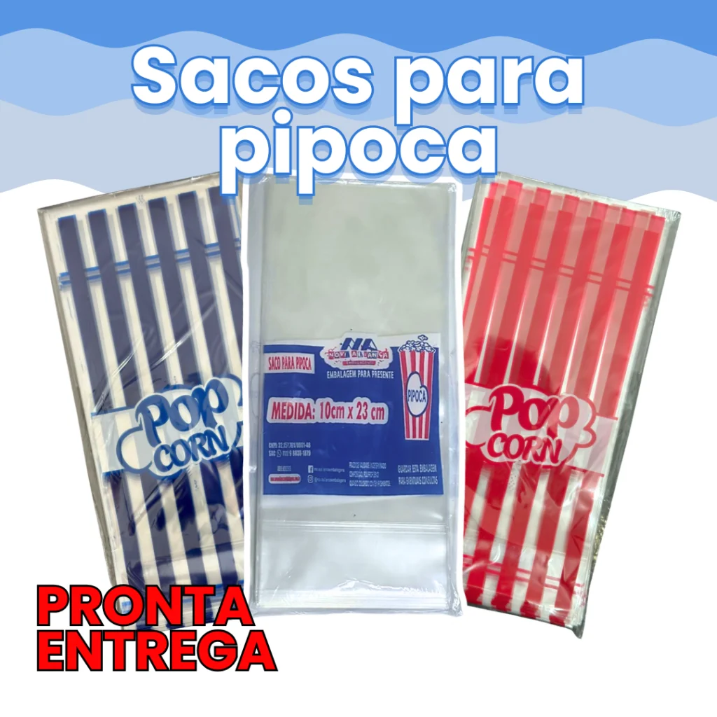 Saco para Pipoca Gourmet Popcorn