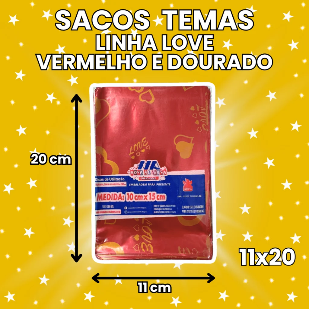 Sacos para Presentes Tema LOVE