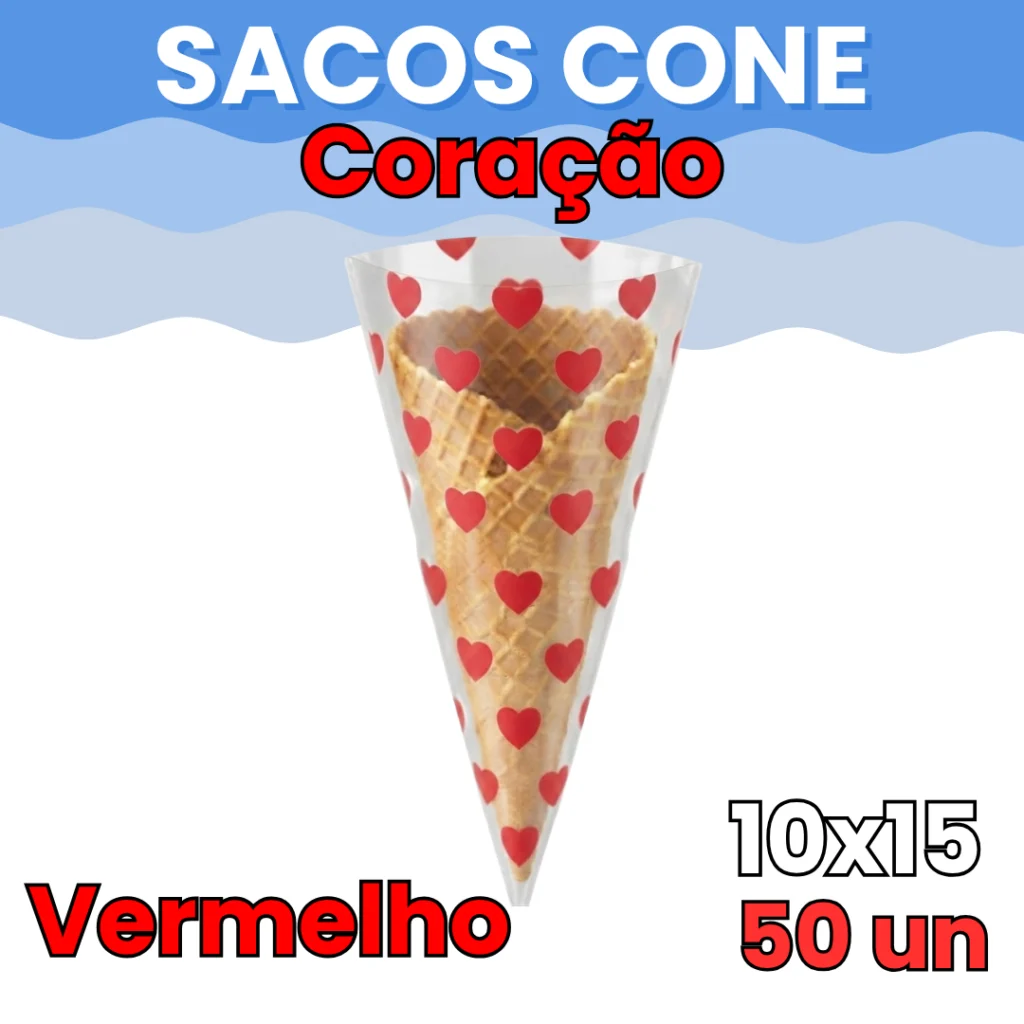 Saco Cone Trufado Coração