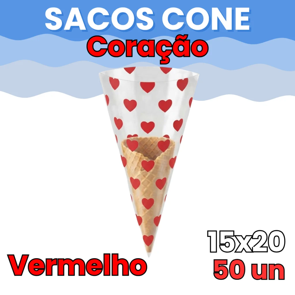 Saco Cone Trufado Coração