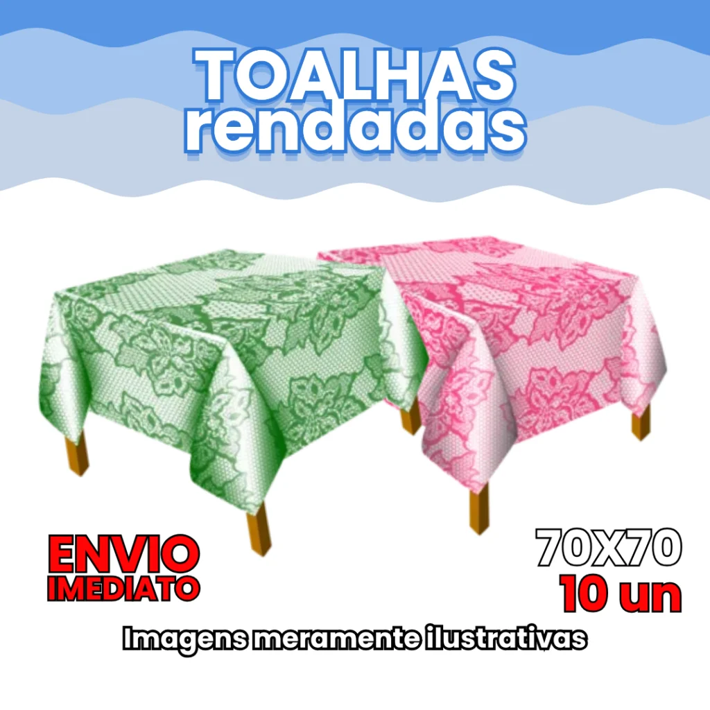 Toalha de Mesa Rendada 70x70 cm