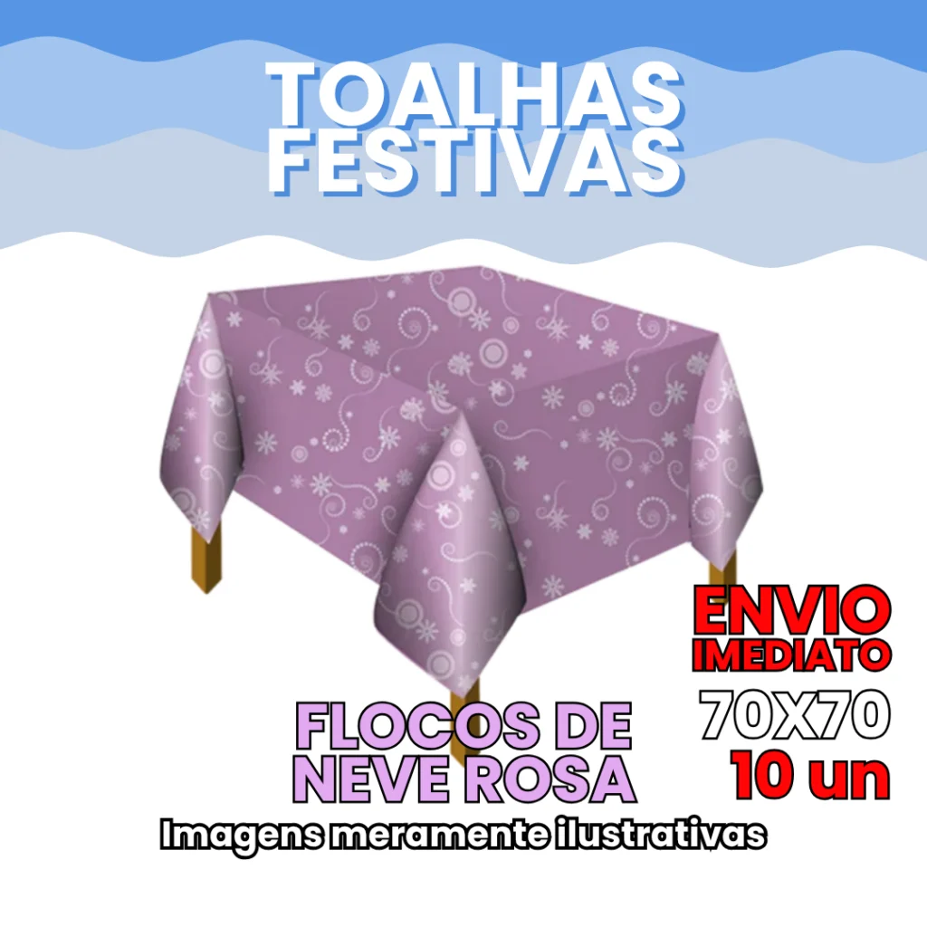Toalha de Mesa Leitosa Festiva Temas 70x70 cm
