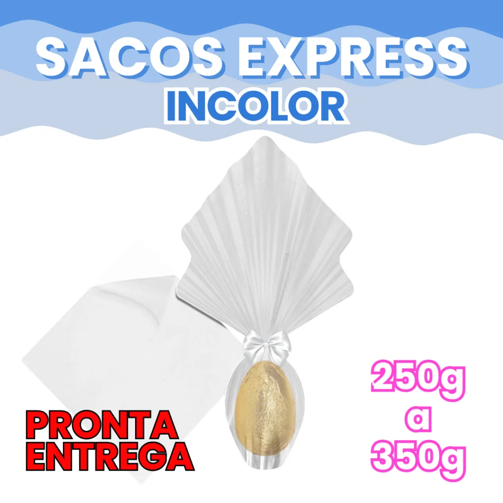 Sacos Express Ovos de Páscoa Envelope Incolor