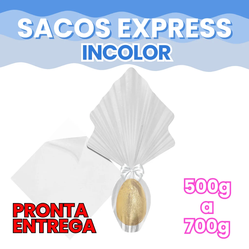 Sacos Express Ovos de Páscoa Envelope Incolor