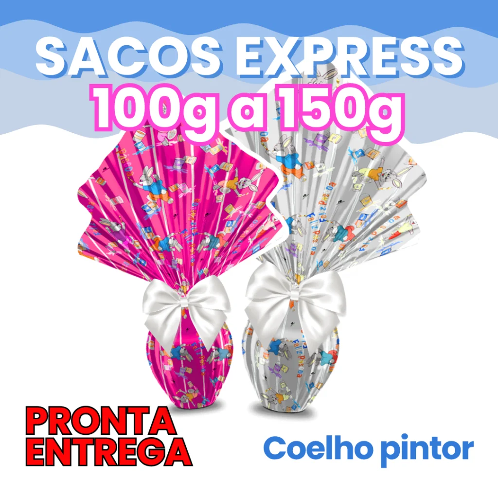Sacos Express Ovos de Páscoa Envelope – Tema Coelho Pintor
