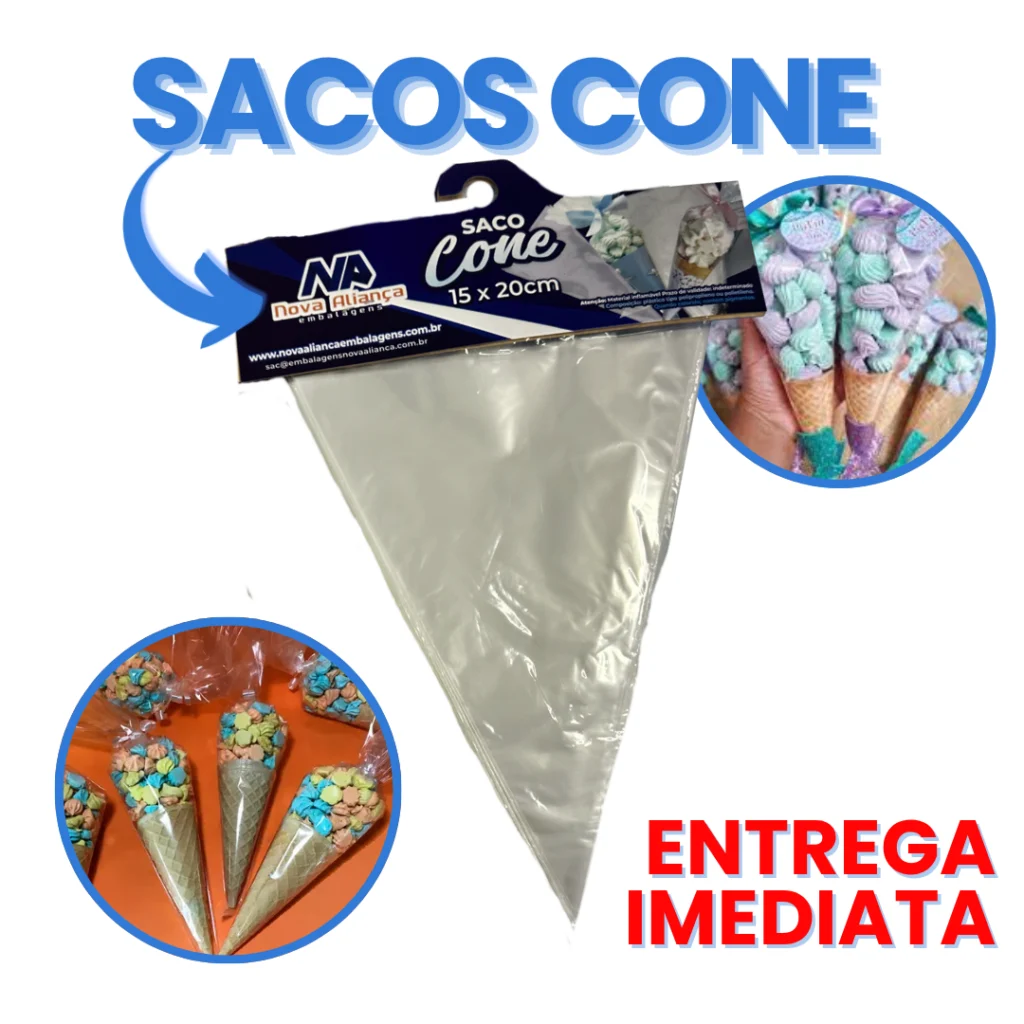 Saco Cone Trufado BOPP Incolor