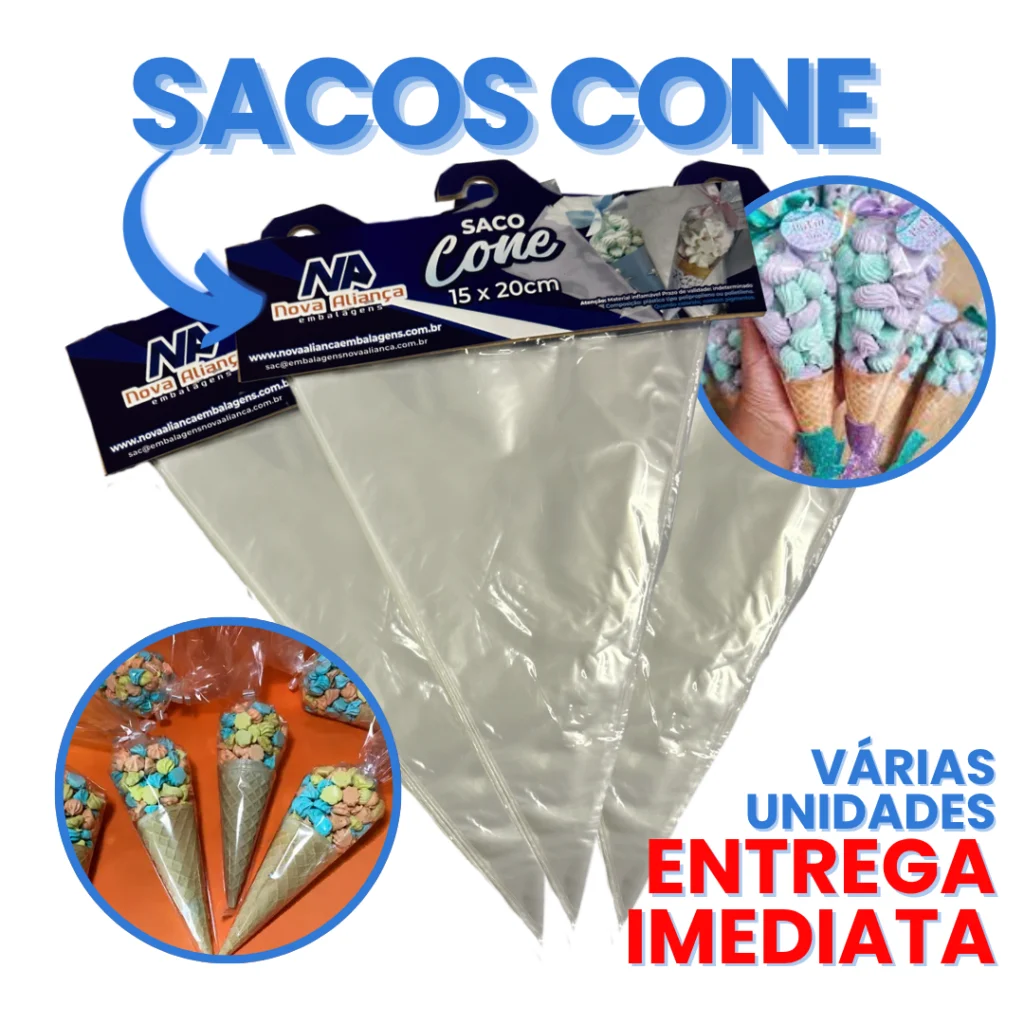 Saco Cone Trufado BOPP Incolor