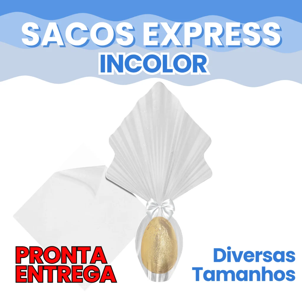 Sacos Express Ovos de Páscoa Envelope Incolor