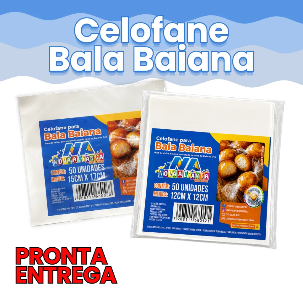 Folha para Bala Baiana Celofane com Torção