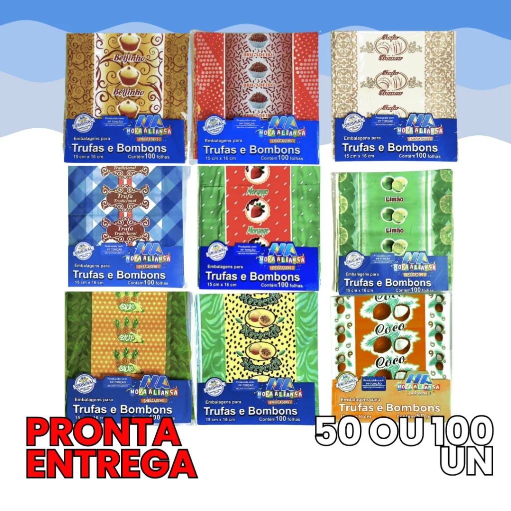 Embalagem para Trufas Sabores c/50 e 100