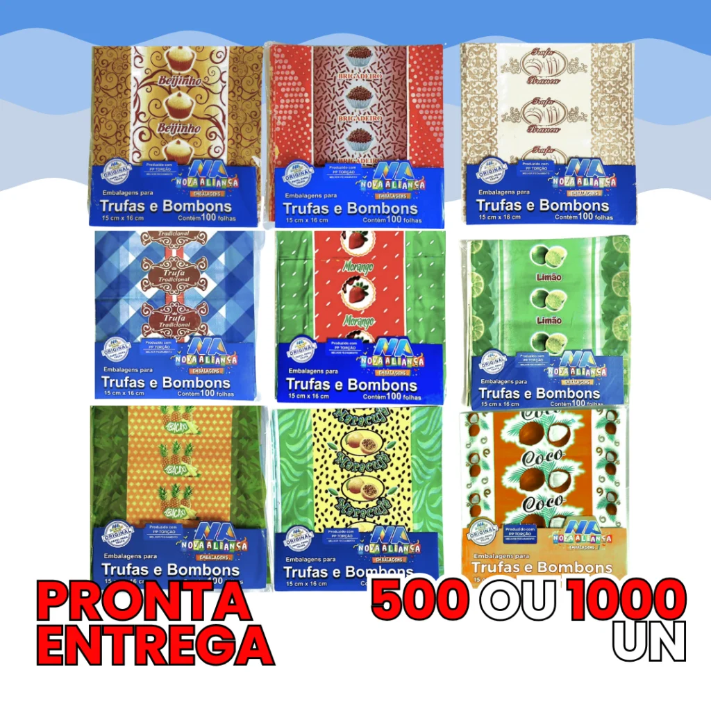 Embalagem para Trufas Sabores c/500 e 1000