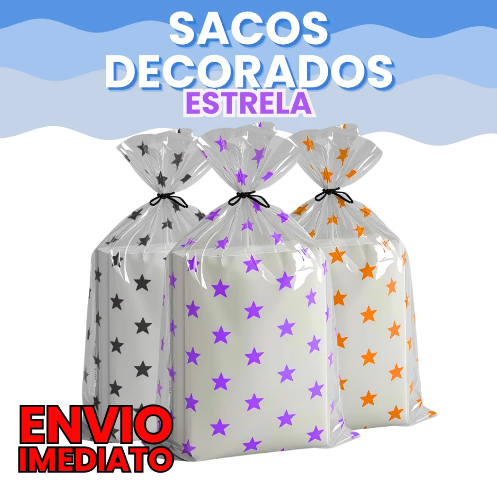 Saco Decorado Estrela c/50 unidades