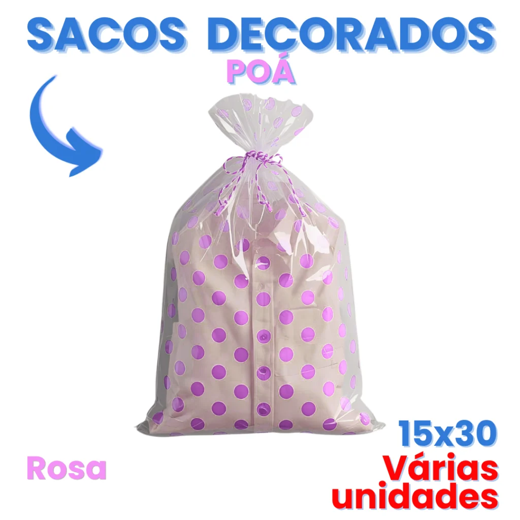 Saco Decorado Poá c/50 Unidades