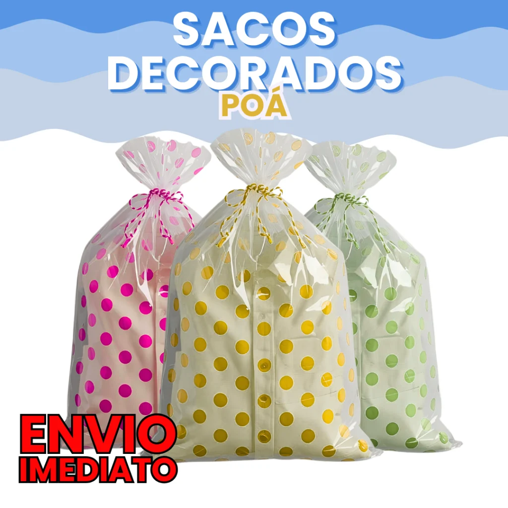 Saco Decorado Poá c/50 Unidades